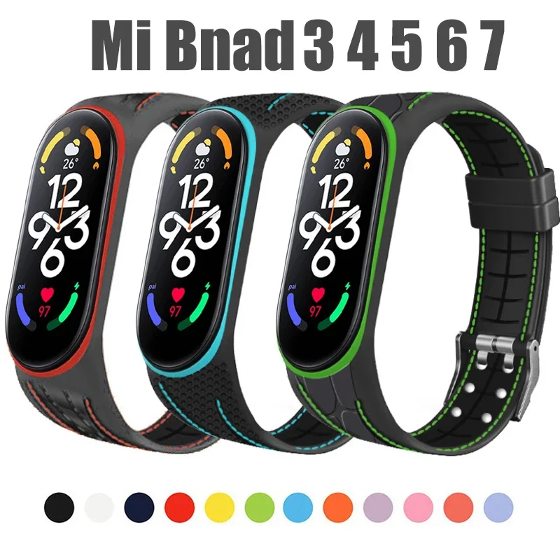 

Сменный силиконовый браслет для Xiaomi Mi band 7 6 miband4 miband5 miband6
