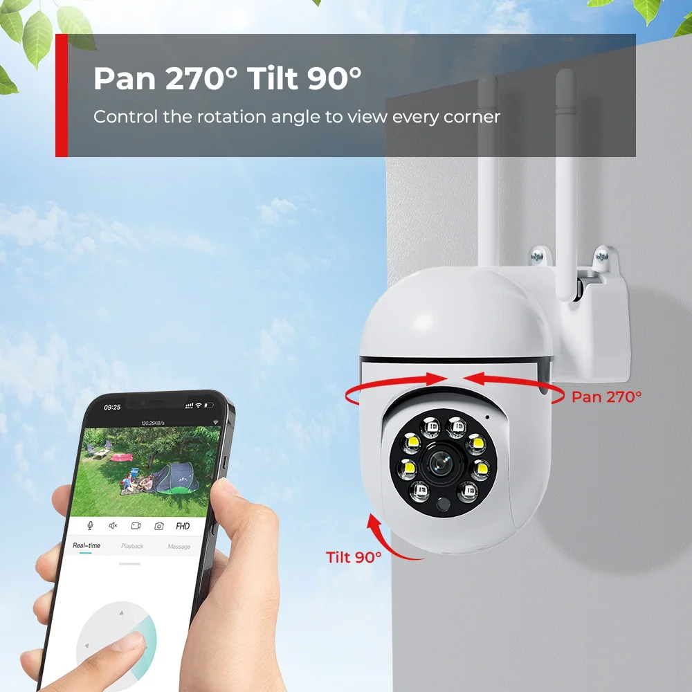 4MP 2K Outdoor Wifi PTZ Security Camera