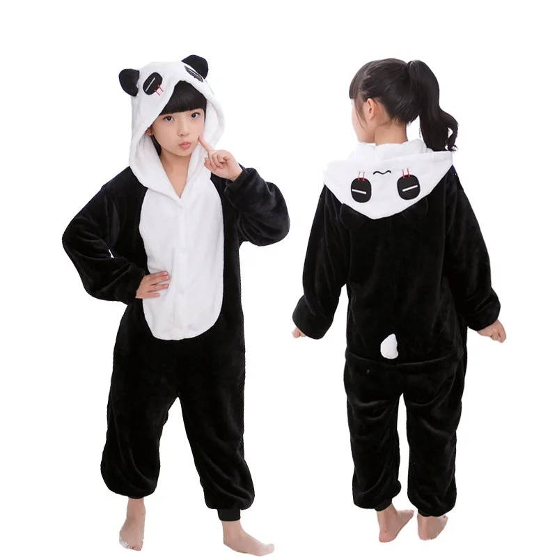 Kids Pajamas Kigurumi Cat Onesie Unicorn Sleepers Animal Cartoon Blanket Costume for Children Winter