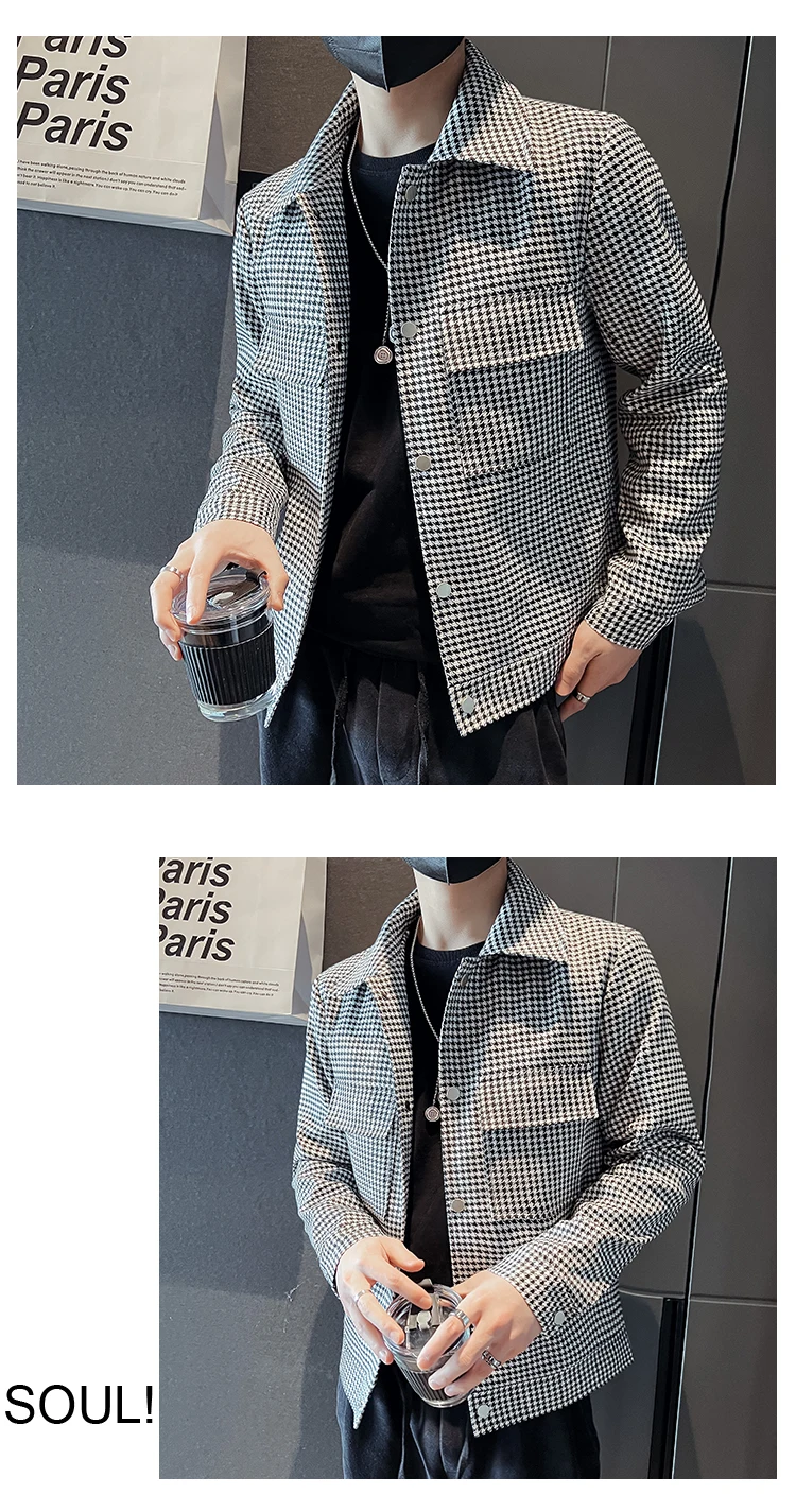 Casual slim fit plaid jacket in stylish design1