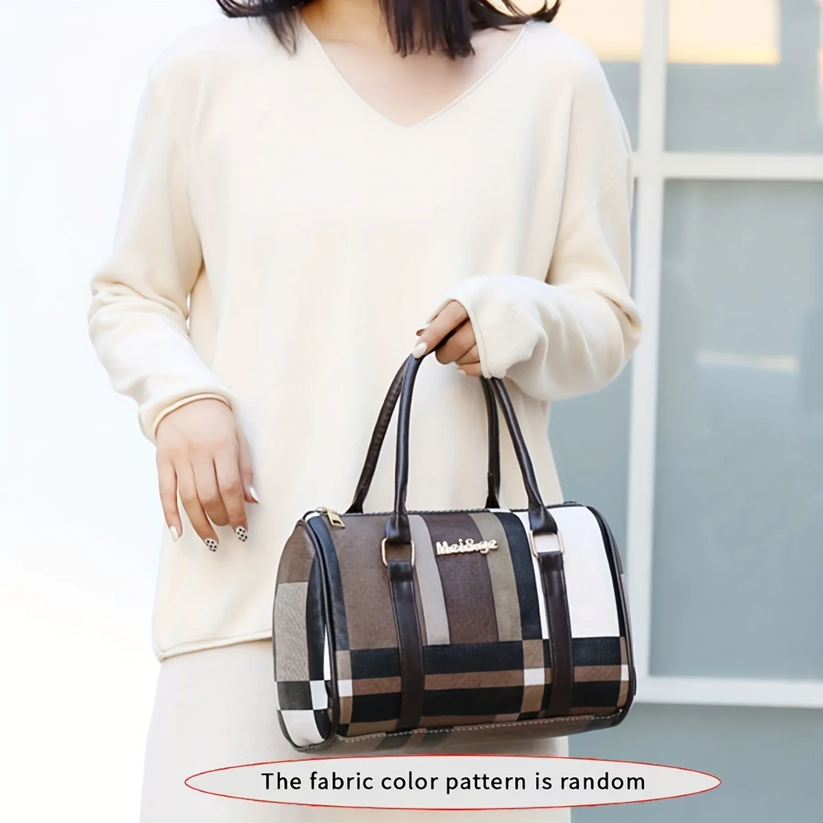 6pcs Women's Bag Sets Large Capacity Handbag Checkered Pattern Shoulder Bag With Simple Handbag Crossbody Bag Clutch Bag