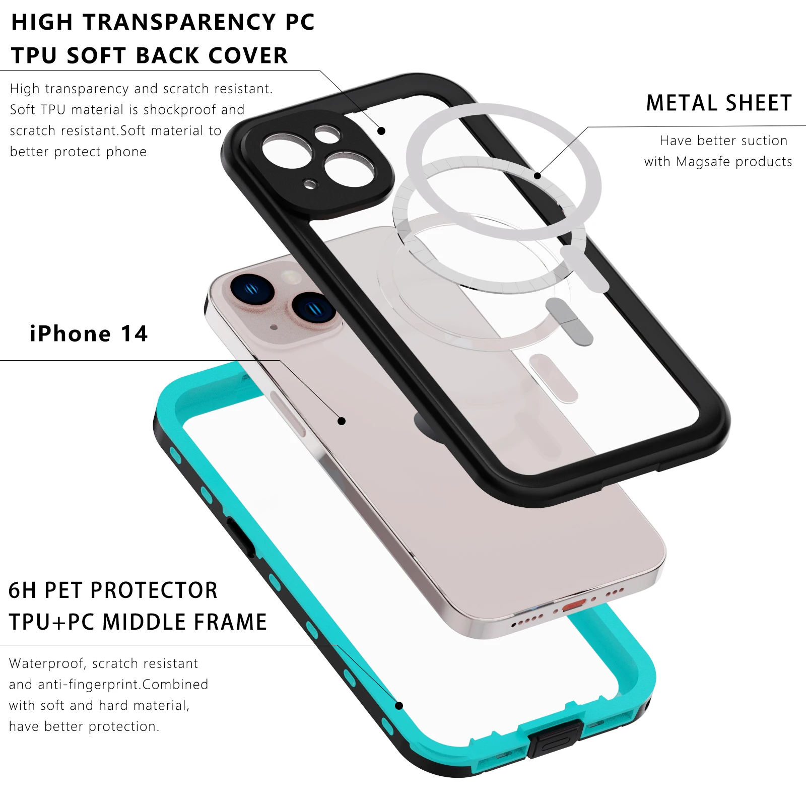 Redpepper Ip68 3 Meter Deep Waterproof Phone Case For Apple Iphone14 Iphone 14 Pro Max Plus Diving Swim Outdoor Sports Anti-fall