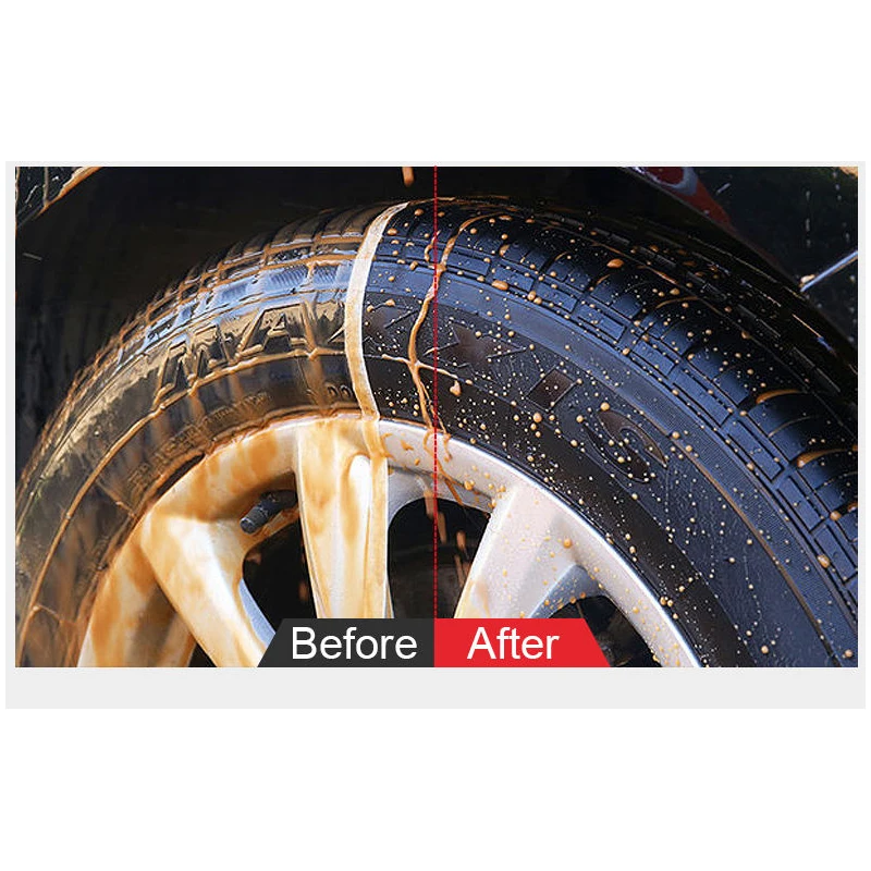 500ml Car Tire Shine Spray Large Capacity Tyre Cleaner and Brightener Long-lasting High Glossy Polished For Cars