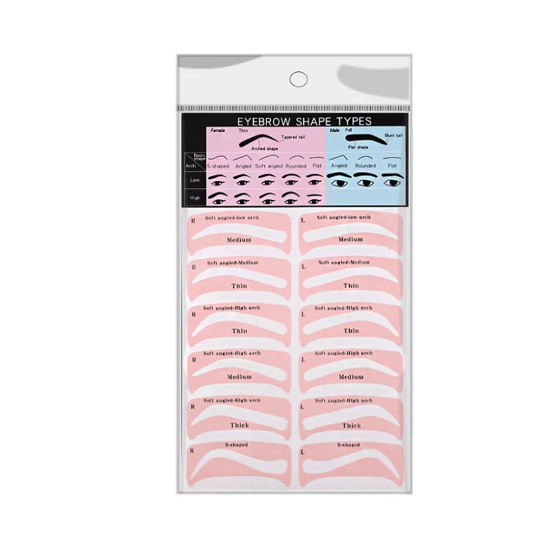 Reusable Eyebrow Shaper DIY Eyebrow Stamp Sticker Card Eye Makeup Stencils Ruler Brow Definer Shaping Tool 4 Sheet/set eyebrow stencil tool