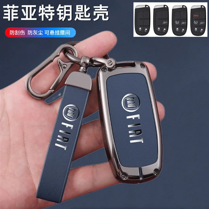 Luxury Zinc alloy Car Remote Key Case Cover Protector For Fiat Freemont Toro 500X 500L Shell Car Key Bag Lock