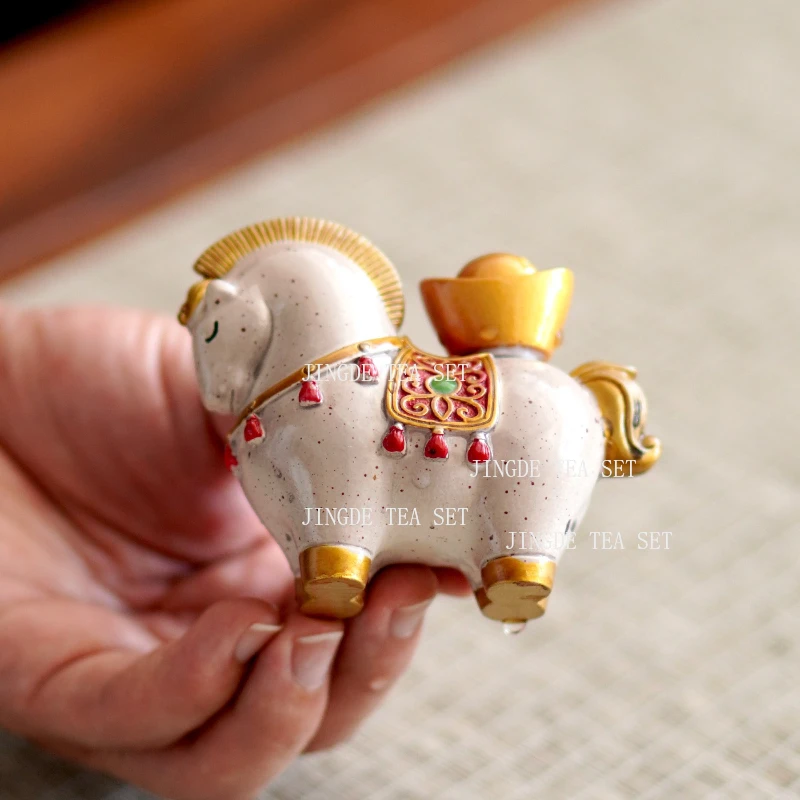 Yixing Pony Color Changing Tea Pet Resin Tea Playing Teaset Accessories Tea Table Decoration Ornaments Chinese Style Ornaments