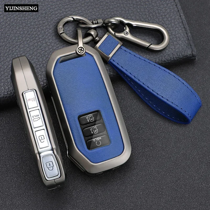 7 Buttons Zinc Alloy + Leather Car Key Case Cover For Kia Sportage Niro Hybrid Sorento MQ4 EV6 GT-Line K8 V6 For Key Case,Car Key,Car Key Shell,Key Shell