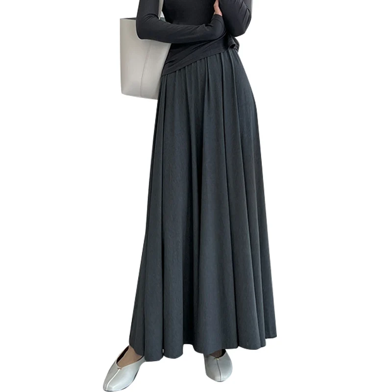Pregnant Women's Unrestrained Belly Drooping Thickened Modal Skirt Spring New Large Hem Skirt Loose A Line Youth Maternity