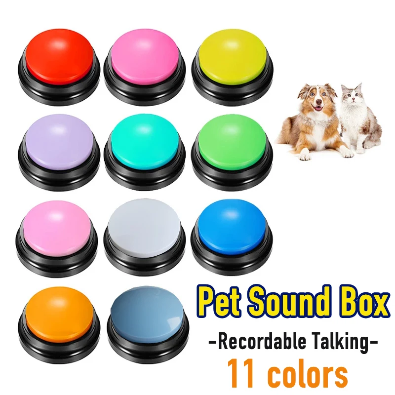 Pet Sound Box Recordable Talking Button Cat Voice Recorder Toy For Communication Training Tool