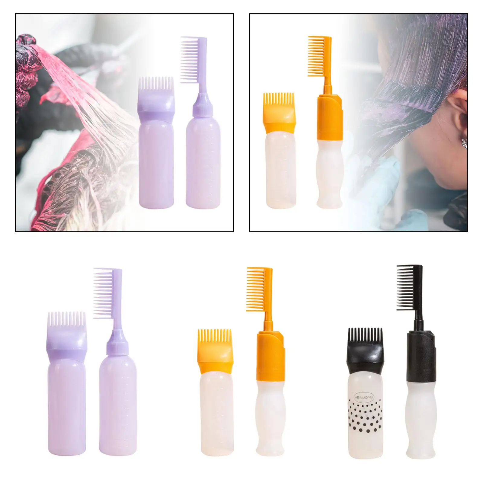 2 Pieces Hair Dye Applicator Bottle Hair Dyeing Bottle Hair Dye Bottle