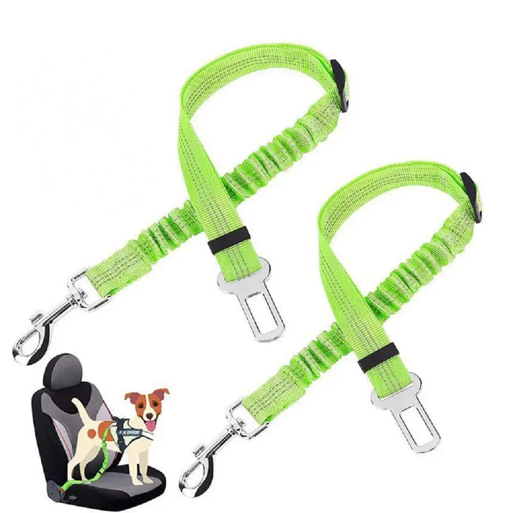 Dog Seat Belt Car Reflective Elastic Retractable Leash Pet Cat Dog Collar