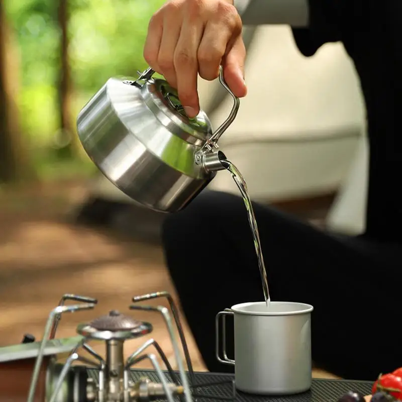  Camping Kettles for Boiling Water, Durable Outdoor Fast Heating  Camping Kettle with Power-Saving Design, Portable Outdoor Hiking Camping  Picnic Water Kettle Teapot Coffee Pot-Compact Quick-Heat : Sports & Outdoors