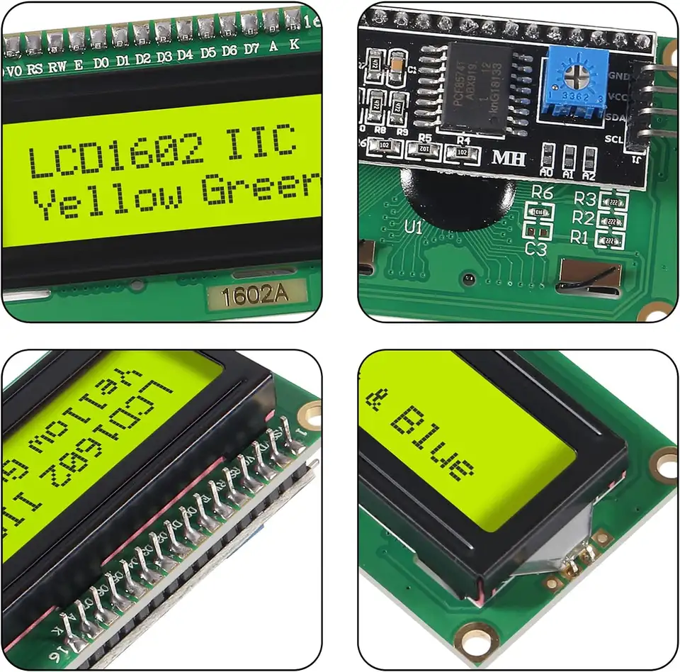 LCD1602+I2C Module Blue/ Yellow Green Screen 16x2 Character LCD Display PCF8574T PCF8574 IIC I2C Interface 5V image 6