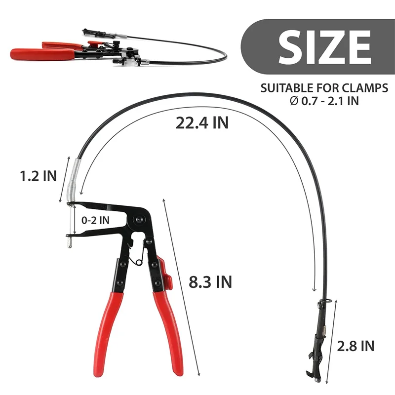 The hose clamp pliers has a ratchet lock that will hold the clamp compressed which can make it a
