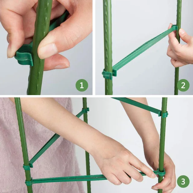 3 db Műanyag Kertészüzem Tétje Összekötő Rudak Diy Kerti Tartó Tartozékok, Amelyeket Növényi Állványok Rögzítésére És Felépítésére Használnak - Image 5