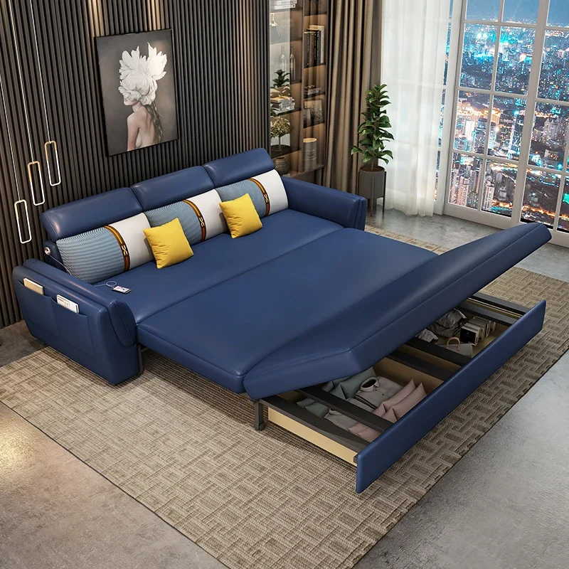

Кожаный диван-кровать для гостиной, Многофункциональный складной диван-кровать для учебы, положение сидя и лежа, двойного назначения
