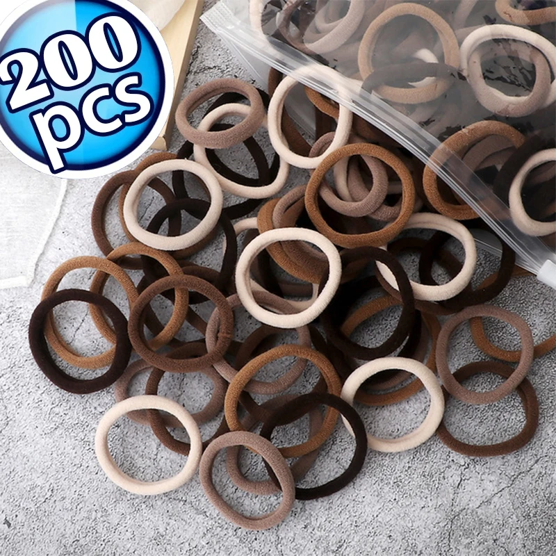 

20/200Pcs Women Girl Mixed Colors Hair Bands 4.5cm Hair Ties Elastic Headband Solid Hair Scrunchies Accessories Ponytail Holder