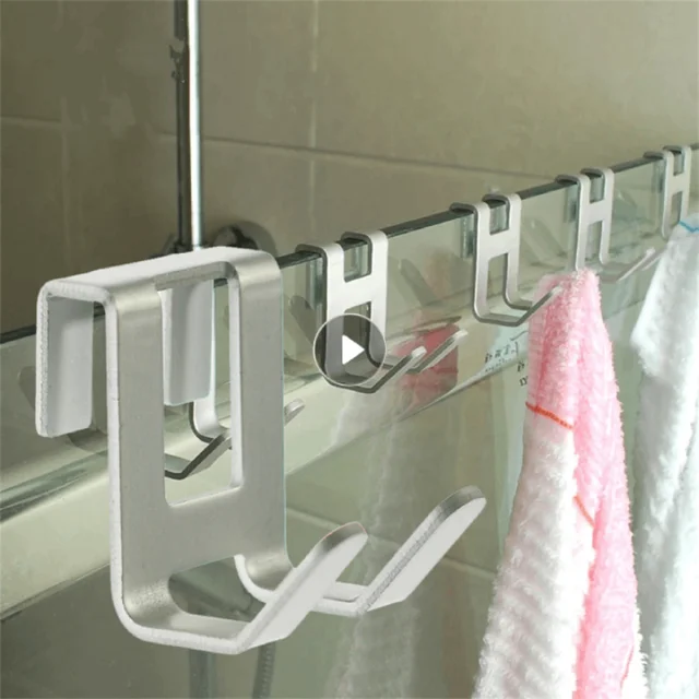 Stainless Steel Wall Towel Hooks for Bathroom Frameless Glass