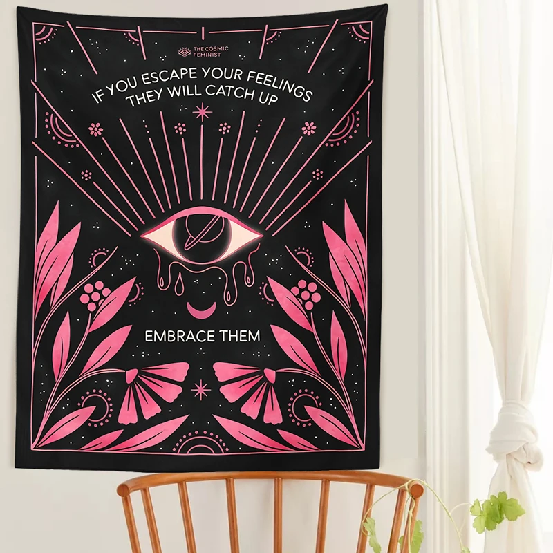 Botanical eye Tapestry Wall Hanging Simplicity Bohemia Tapestries Psychedelic Home Decor leaf poster Home Decor INS Trippy print tapestry decorations