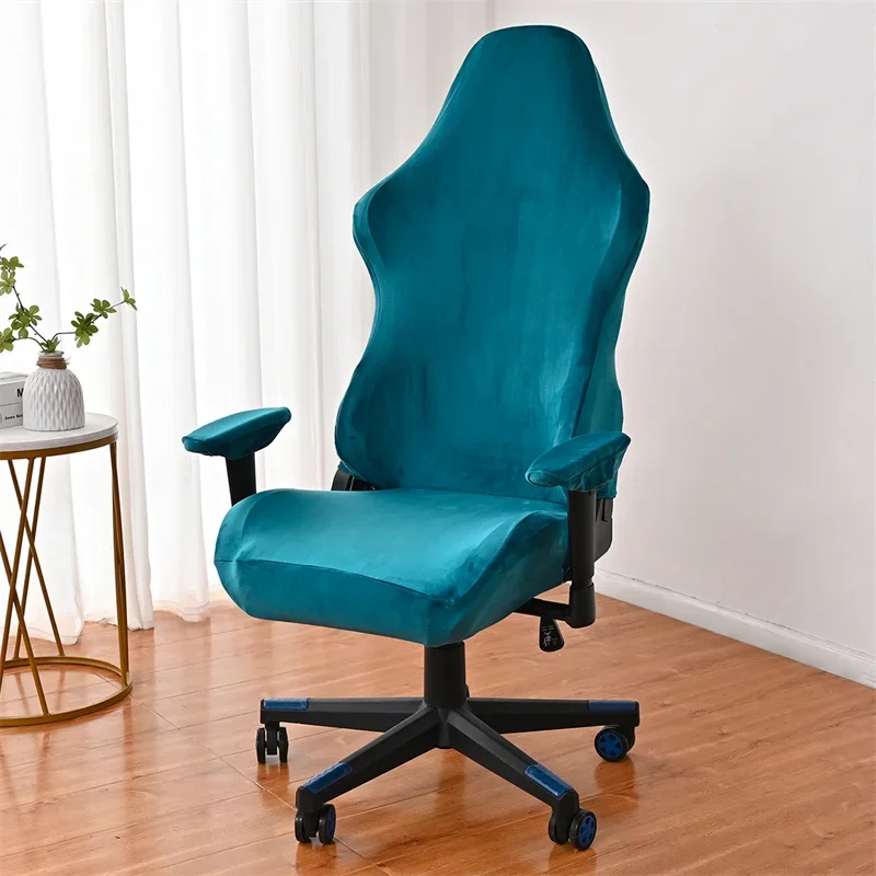 

Office Chair Velvet Protective Chairs Slipcover Covers Gaming Cover Stretch Hote Elastic Color Living Solid For Room Case
