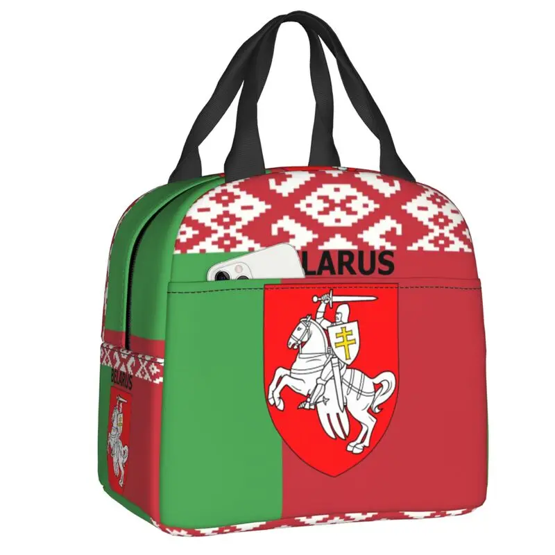 Теплоизолированный Ланч-бокс с флагом Pogonya из Беларуси, с символом протеста, Портативный Ланч-бокс для пищевых продуктов для пикника