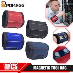 Portable Magnetic Tool Bag Wristband Woodwork Electrician Wrist Tool Belt with Telescopic Pick Up Tool for Screw Nail Nut Bolt