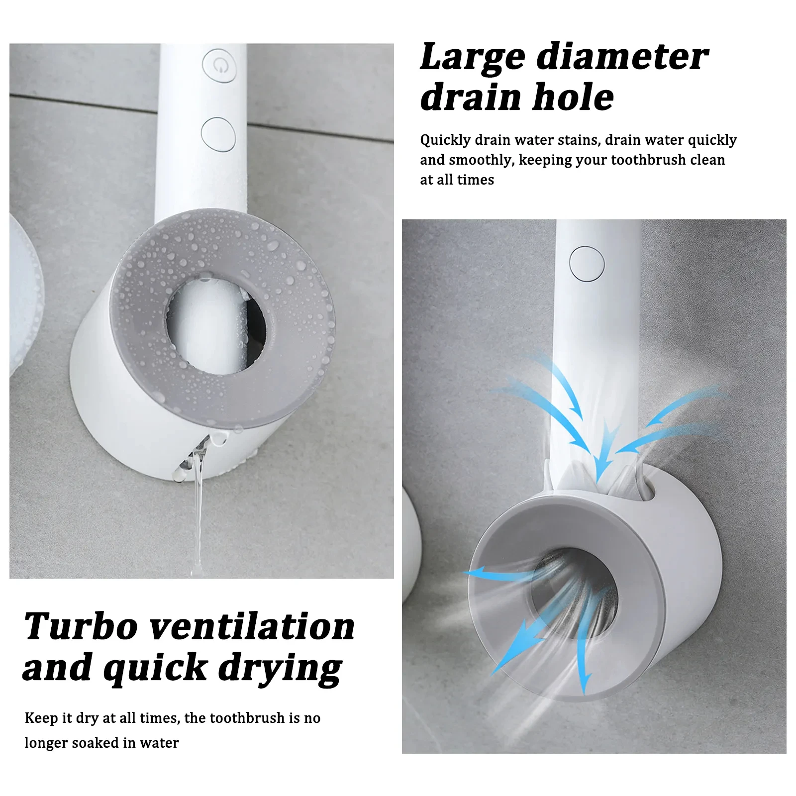 Toothbrush Holder 2pcs Bathroom Accessories Electric Toothbrush Holder Wall Mounted Toothbrush Holder Hook Storage Bathroom Storage Rack