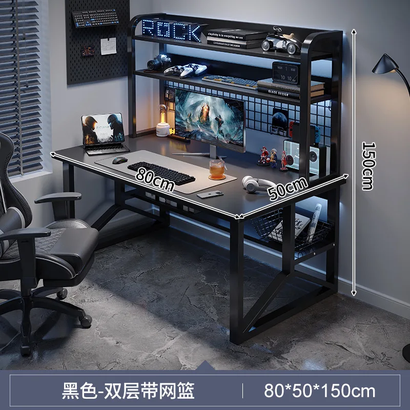 طاولة العاب الفيديو مزدوجة مع رفوف