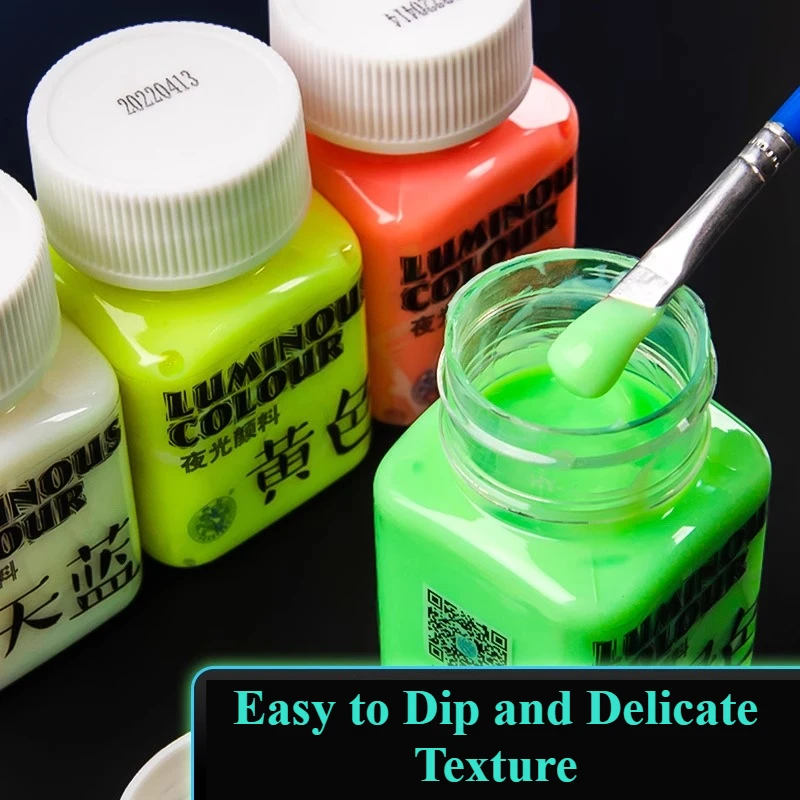 Vibrant Glow-in-the-Dark Acrylic Paint - 58ML Waterproof