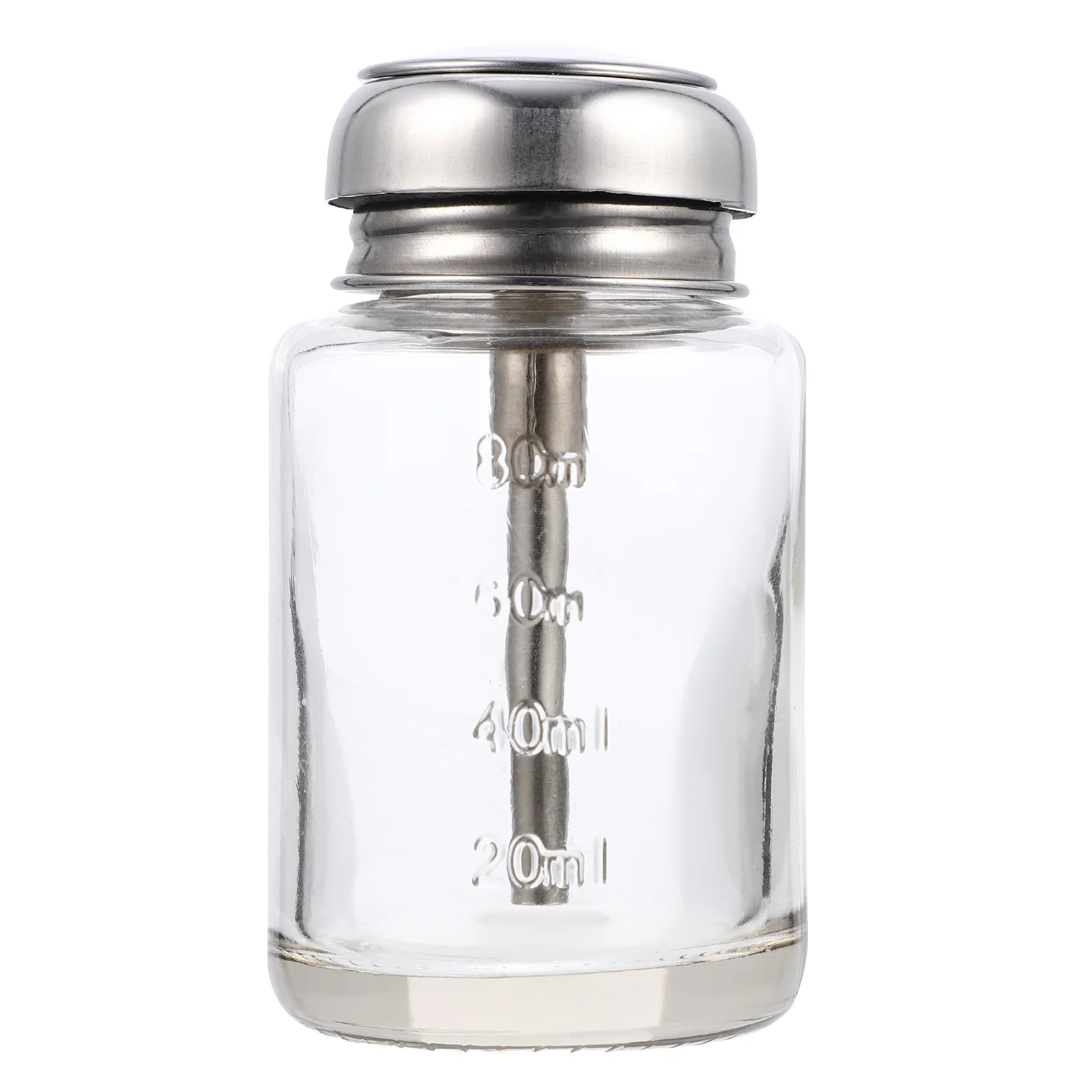 

Empty Clear Glass Pump Dispenser Bottle Alcohol Nail Polish Remover Bottle