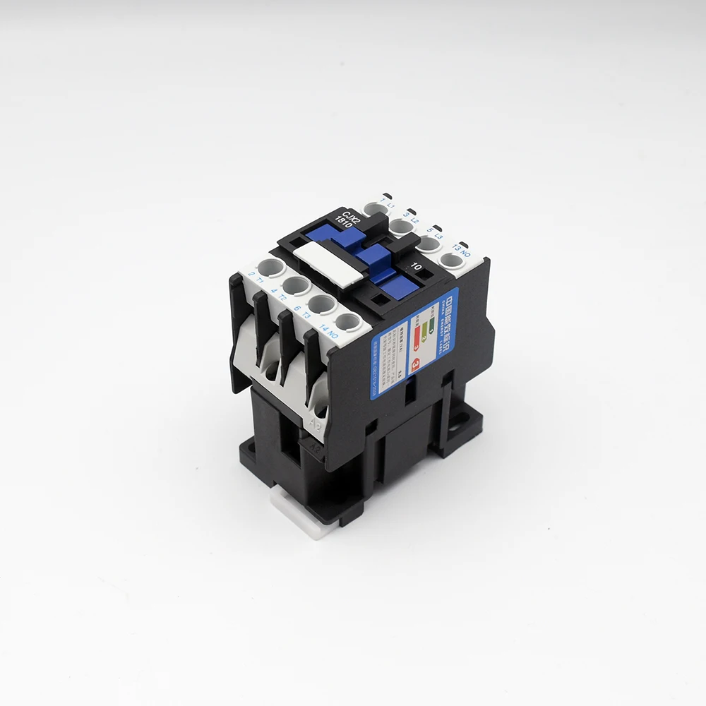 CJX2-1810 LC1 AC Contactor 18A 3 Phase 3-Pole NO Coil Voltage 380V 220V 110V 48V 24V 50/60Hz Din Rail Mounted 3P+1NO Normal Open
