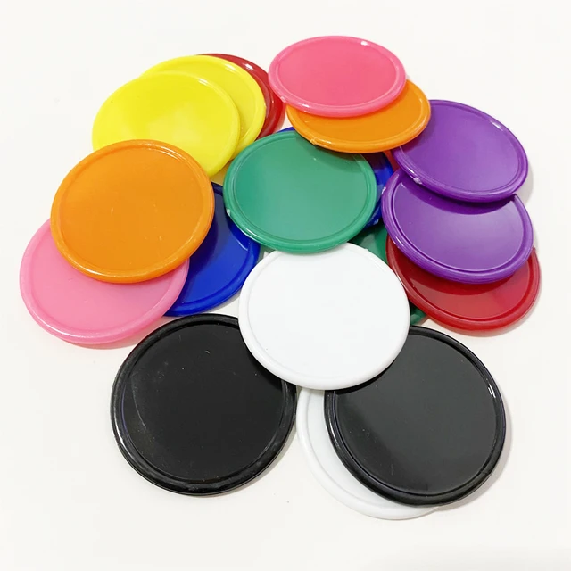 Jetons de marqueurs en plastique PS pour enfants, fuchsia, Mus, 9 couleurs,  amusant, famille, club, jeux de société, 25mm, 37mm, 100 pièces