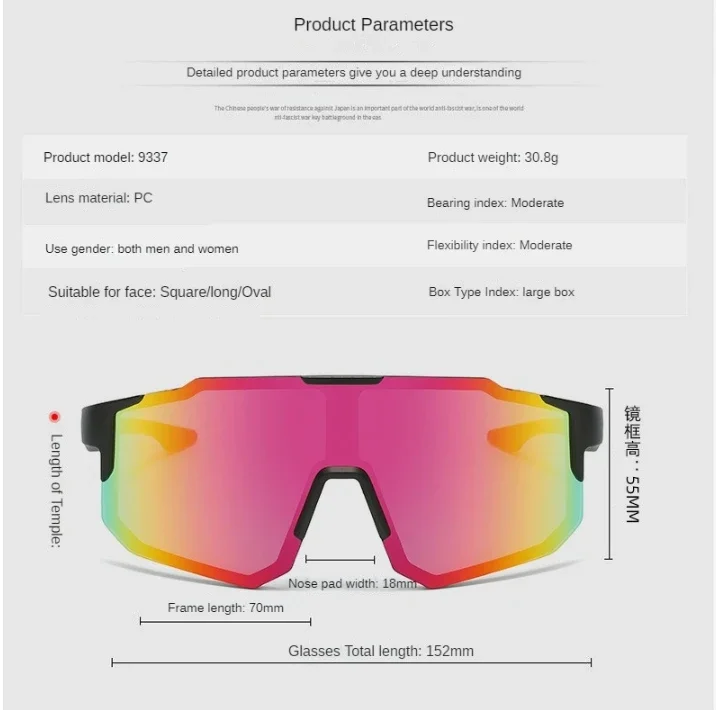 Cycling Sunglasses Sports Cycling Glasses Bike Eyewear MTB Dark Glasses Outdoor Bicycle Goggles for Men Women Sunglasses UV400 2