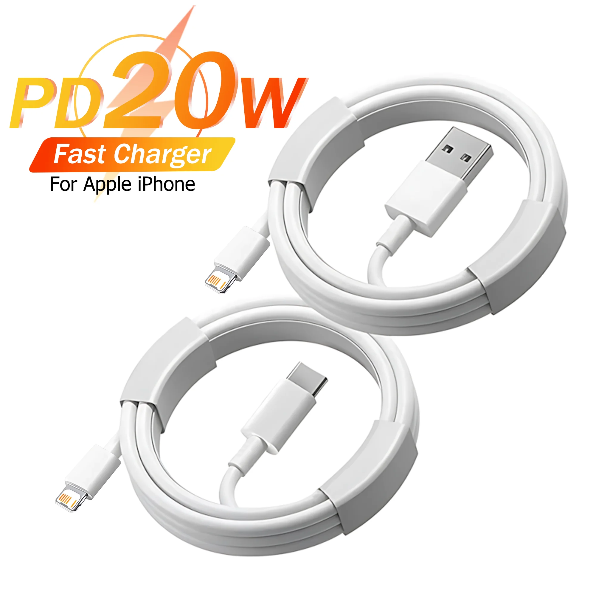 High-Speed USB-C to Lightning Charging Cable - 20W PD Fast Charger