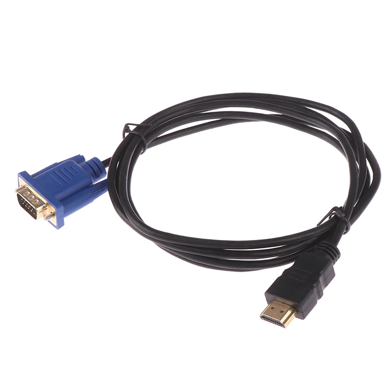HDMI to VGA 1080P HD 케이블, 오디오 어댑터 케이블, HDMI to VGA 케이블, 검정색 광학 케이블, 1.8M, 1 개