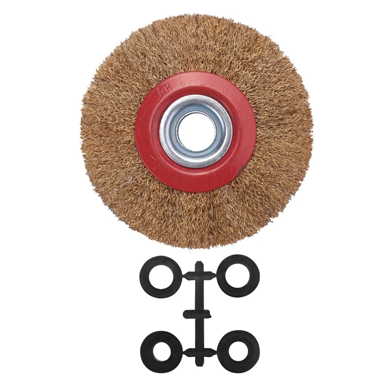 Hlzswire Brush Wheel For Bench Grinder Polish + Reducers Adaptor Rings