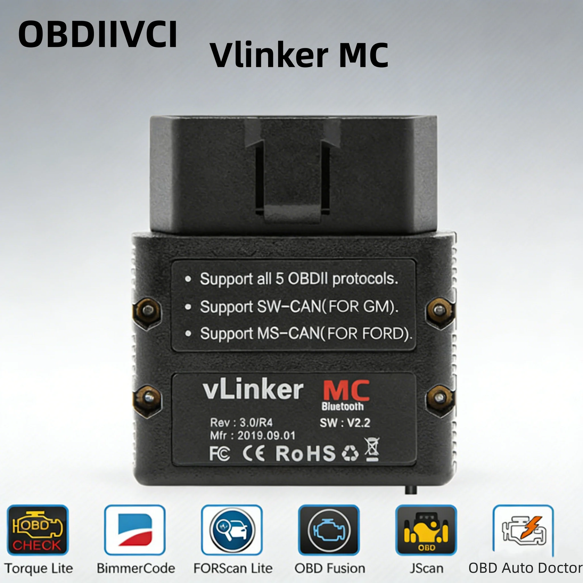 売れ筋！ OBD2スキャナー Vgate vLinker MC+ BLE ELM327 obdlink mx 