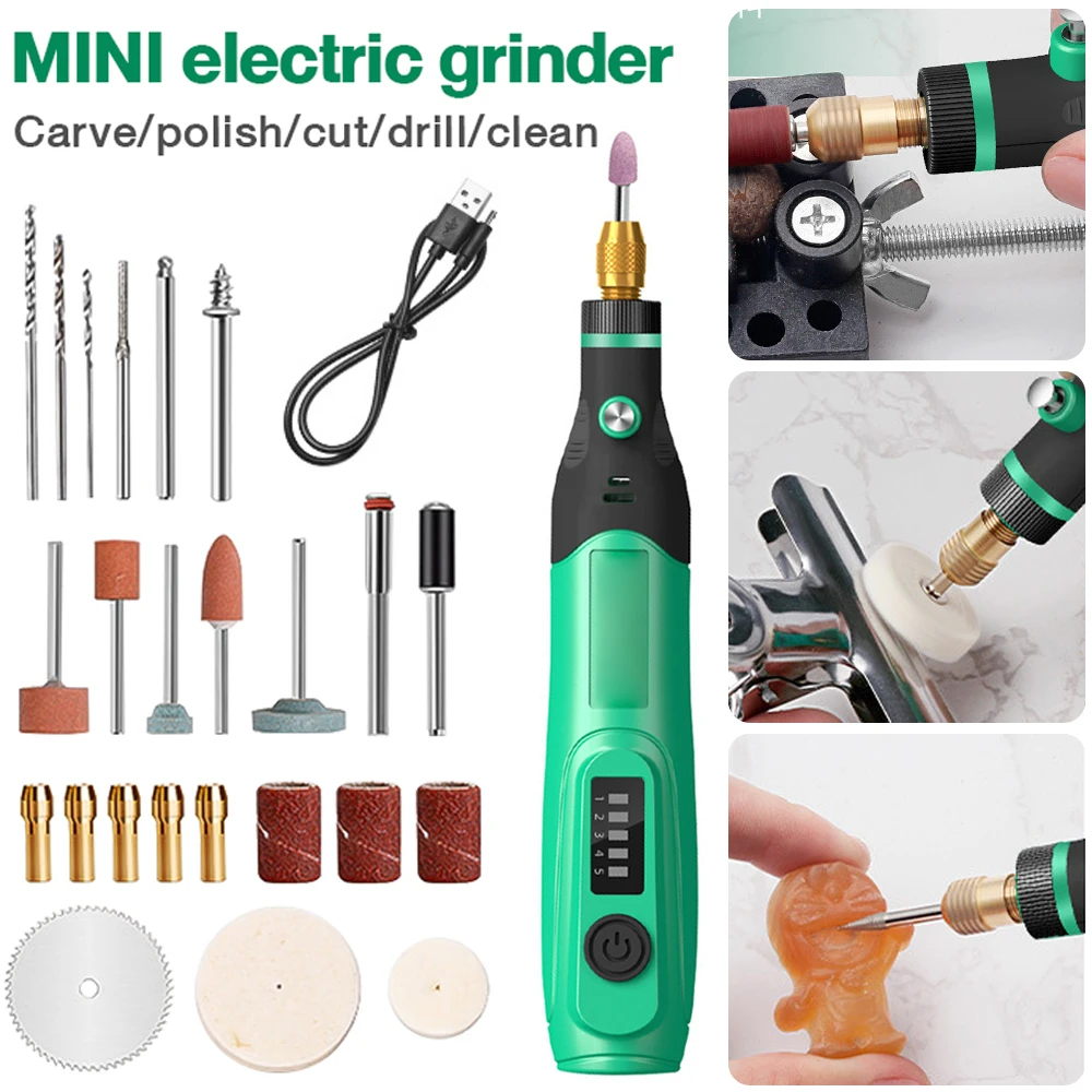 18W 110V-240V Mini Sander Grinder Tool Machine Pen Grinder Mini 6 Gear Adjustment Power Polisher Tools Machine Accessories