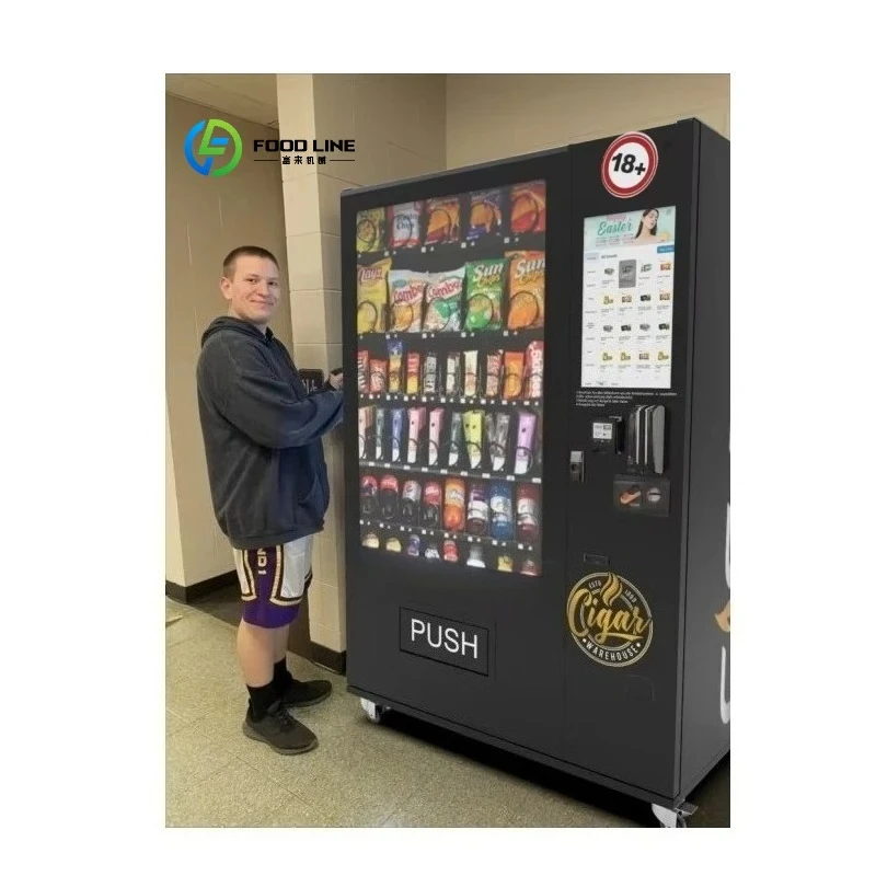 ตู้จำหน่ายขนมและเครื่องดื่มอัตโนมัติ & ตู้จำหน่ายสินค้าอัตโนมัติแบบจอสัมผัส  ตู้จำหน่ายสินค้าภายนอกอาคารแบบกำหนดเองได้ 1