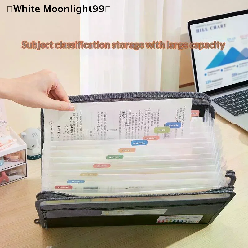 안전 지퍼가 있는 아코디언 파일 정리함, 전면 펜슬 파우치가 있는 13포켓 확장 파일 폴더, 학교 사무용품