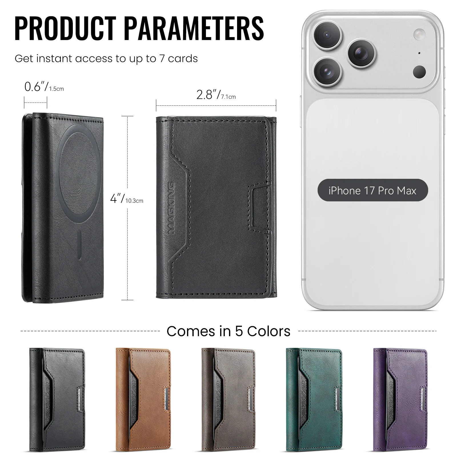 Premium RFID Blocking Magnetic Card Holder with Multi-Slot Design