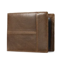 Deluxe Genuine Leather Men's Wallet with Coin Purse and RFID Protection (8064-coffee)