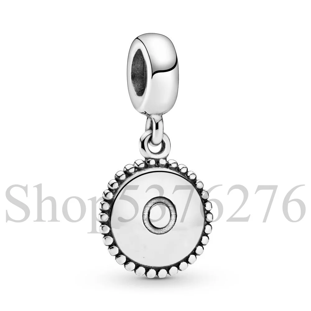 

Authentic 925 Sterling Silver Bead Signature Logo O Icon Dangle Charm Fit Pandora Women Bracelet Bangle Gift DIY Jewelry