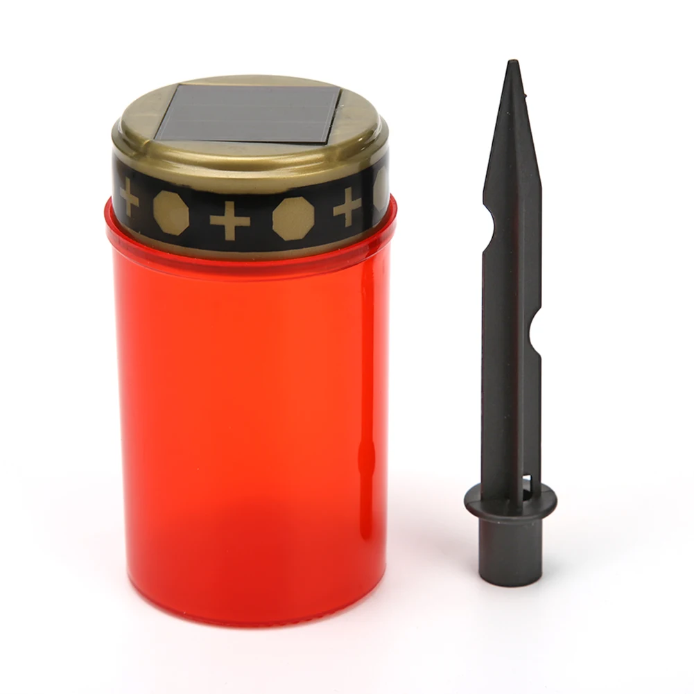 Solar Powered Plastic LED Candle Lamp for Outdoor Decor