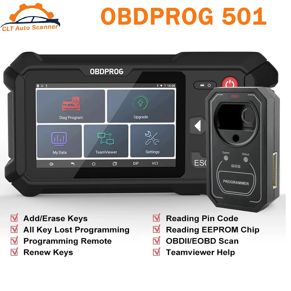 

OBDPROG 501 Key Programmer Immobilizer Pin Code Reader Automotive Smart Keys Remote Car Key Master IMMO Code Reader OBD2 Scanner