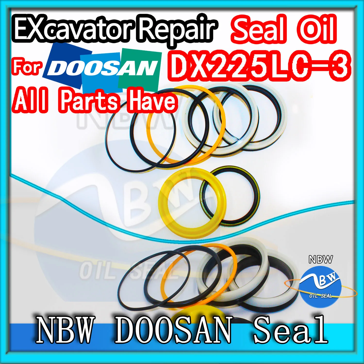 

For Doosan DX225LC-3 Excavator Oil Seal Kit High Quality Repair DX225LC 3 Control Pilot Valve Blade TRAVEL Joystick Engine BOOM
