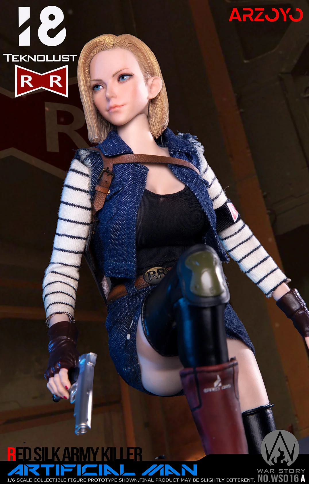 ミリタリー WAR STORY1/6 Red Silk Army Killer WS016A 1/6 Scale War Story WS016 Android 18 Red Silk Army Killer