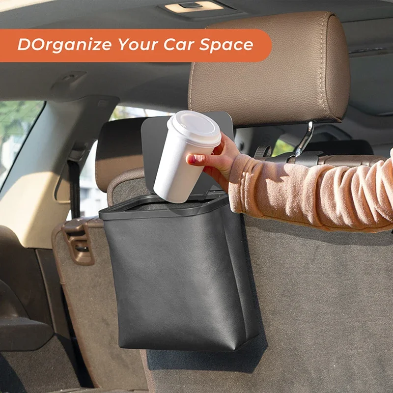 Car Trash Can Bin, Car Accessories Organizer, Garbage Cars Storage Pockets, For Trash Can, Closeable, Waterproof Outer Skin, Portable, car trash can