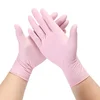 20/50/100 Uds guantes de nitrilo rosa guantes de látex desechables sin polvo para limpieza del hogar salón de belleza trabajo 2