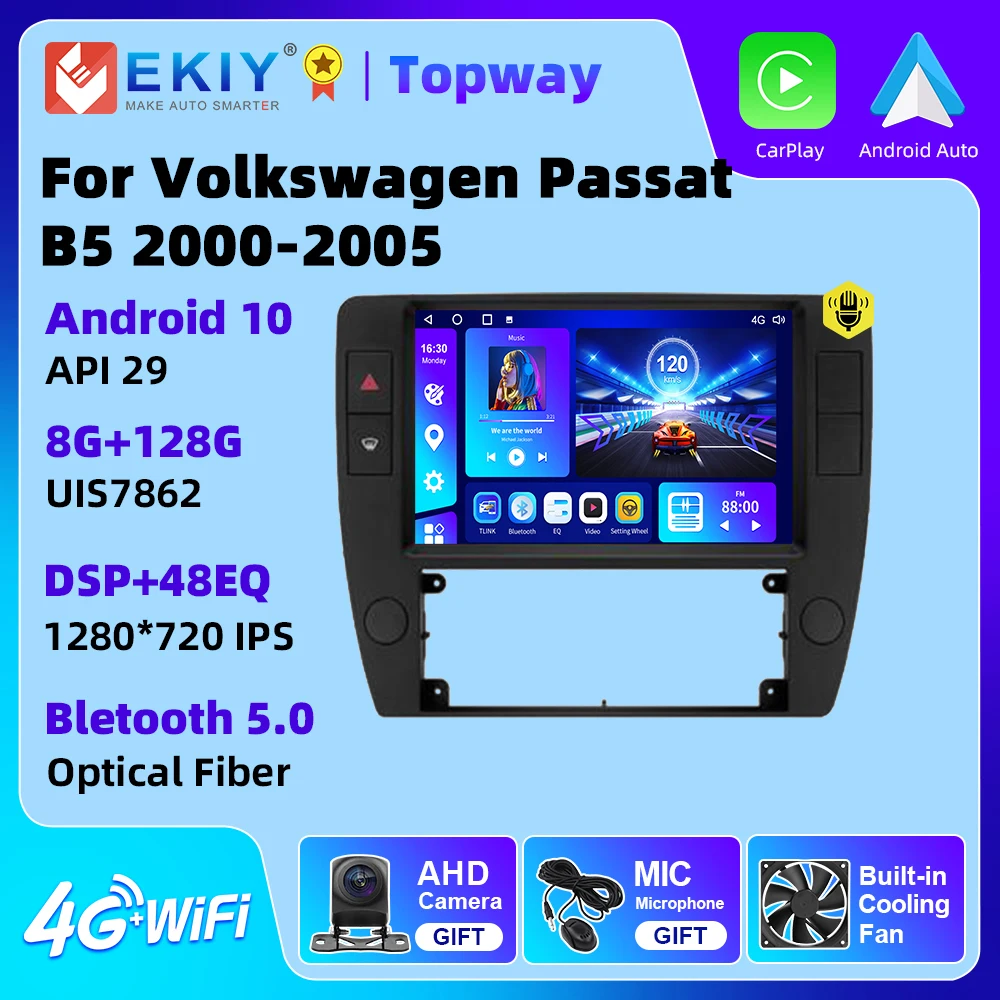 

EKIY Car Multimedia Video Player For VW Volkswagen Passat B5 2000-2005 Carplay Navigation GPS Stereo 2 Din 4G WIFI BT Radio